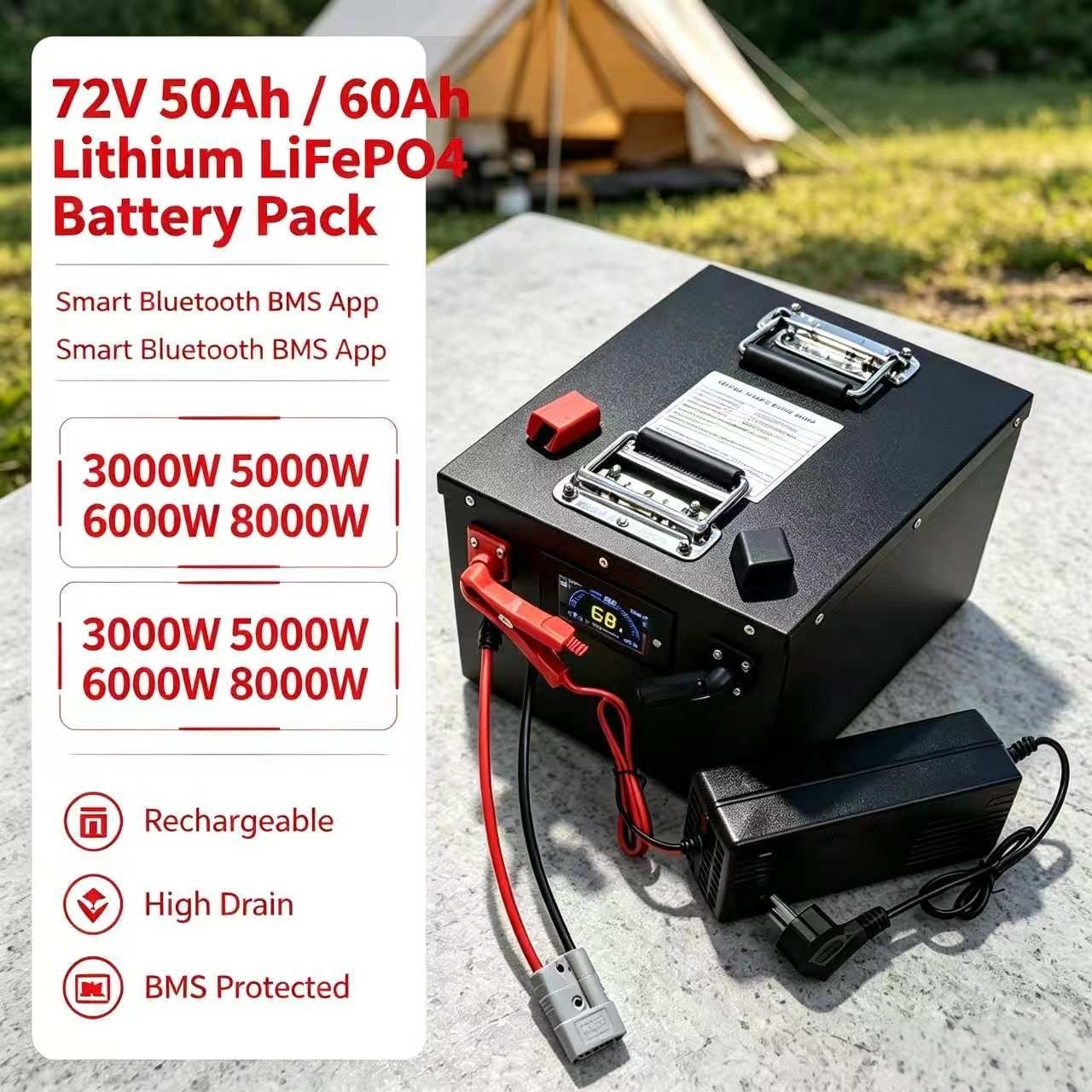 72V 60Ah Lifepo4 Battery Pack - Pacco batteria ricaricabile al litio LiFePO4